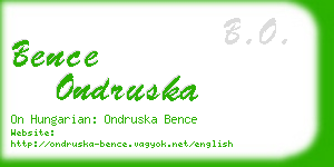 bence ondruska business card